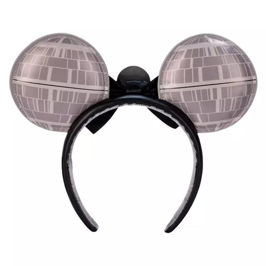 Headband with Death Star design on a white background