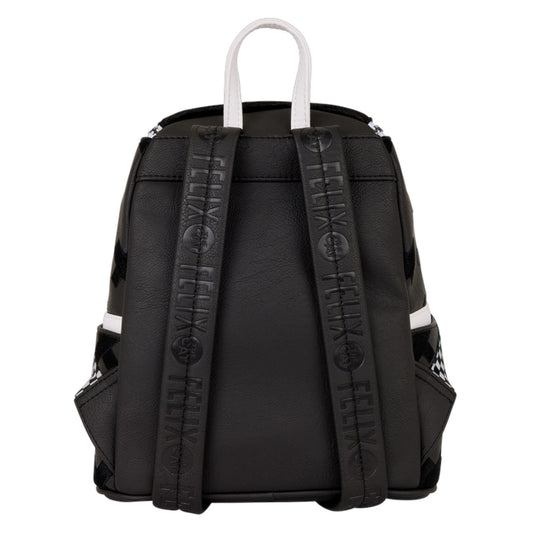 Black backpack with visible Felix text on straps against a white background
