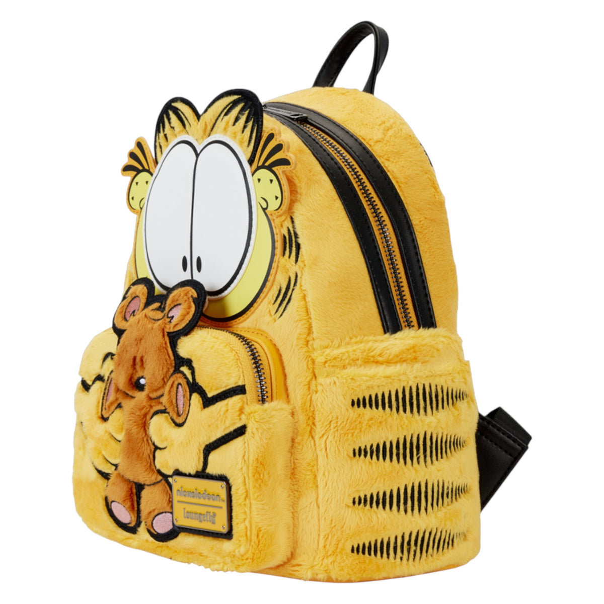 Yellow backpack Plush Garfield and Pooky character design on a white background