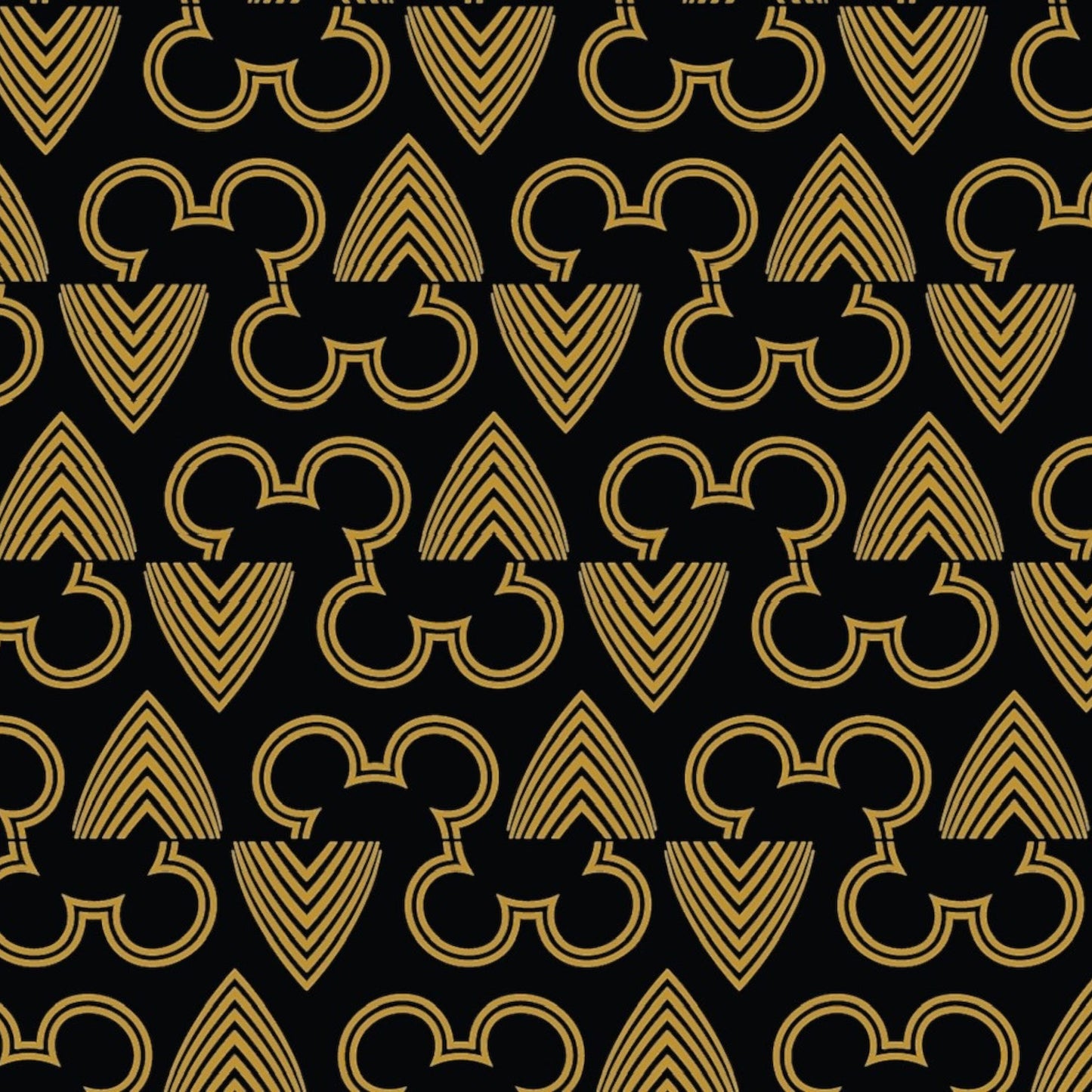 Gold geometric pattern on a black background