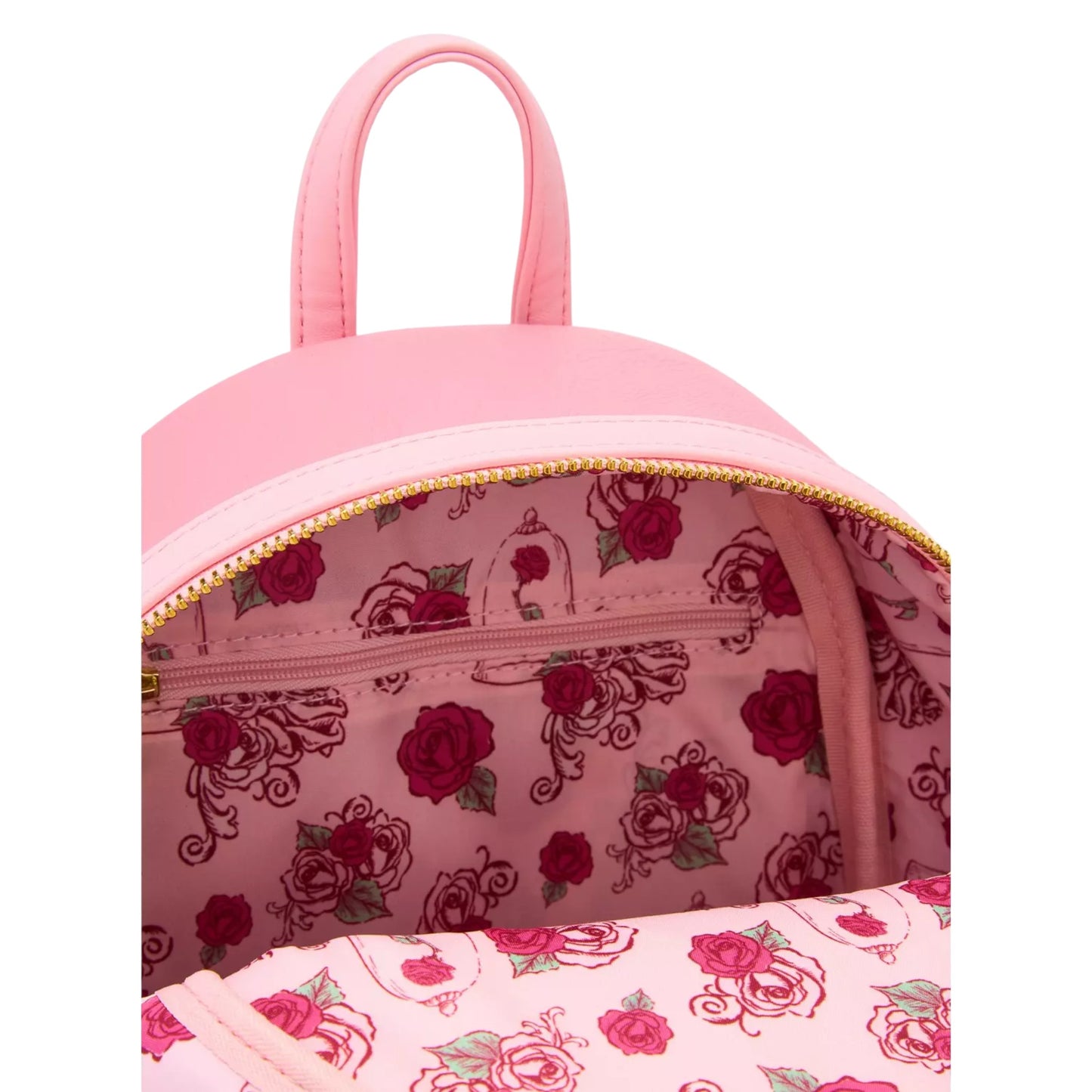Loungefly Disney Beauty and the Beast Pink Roses Mini Backpack