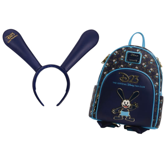 Loungefly Vault D23 Gold Member 2026 Disney Oswald Lucky Rabbit Mini Backpack & Ears