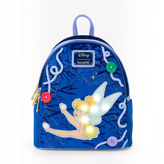 Loungefly Vault Disney Peter Pan Tinker Bell Buttons Light-Up Mini Backpack & Wallet Set