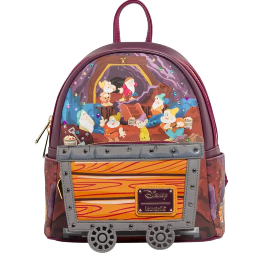 Loungefly Vault Disney Seven Dwarfs Mine Cart Mini Backpack & Wallet Set