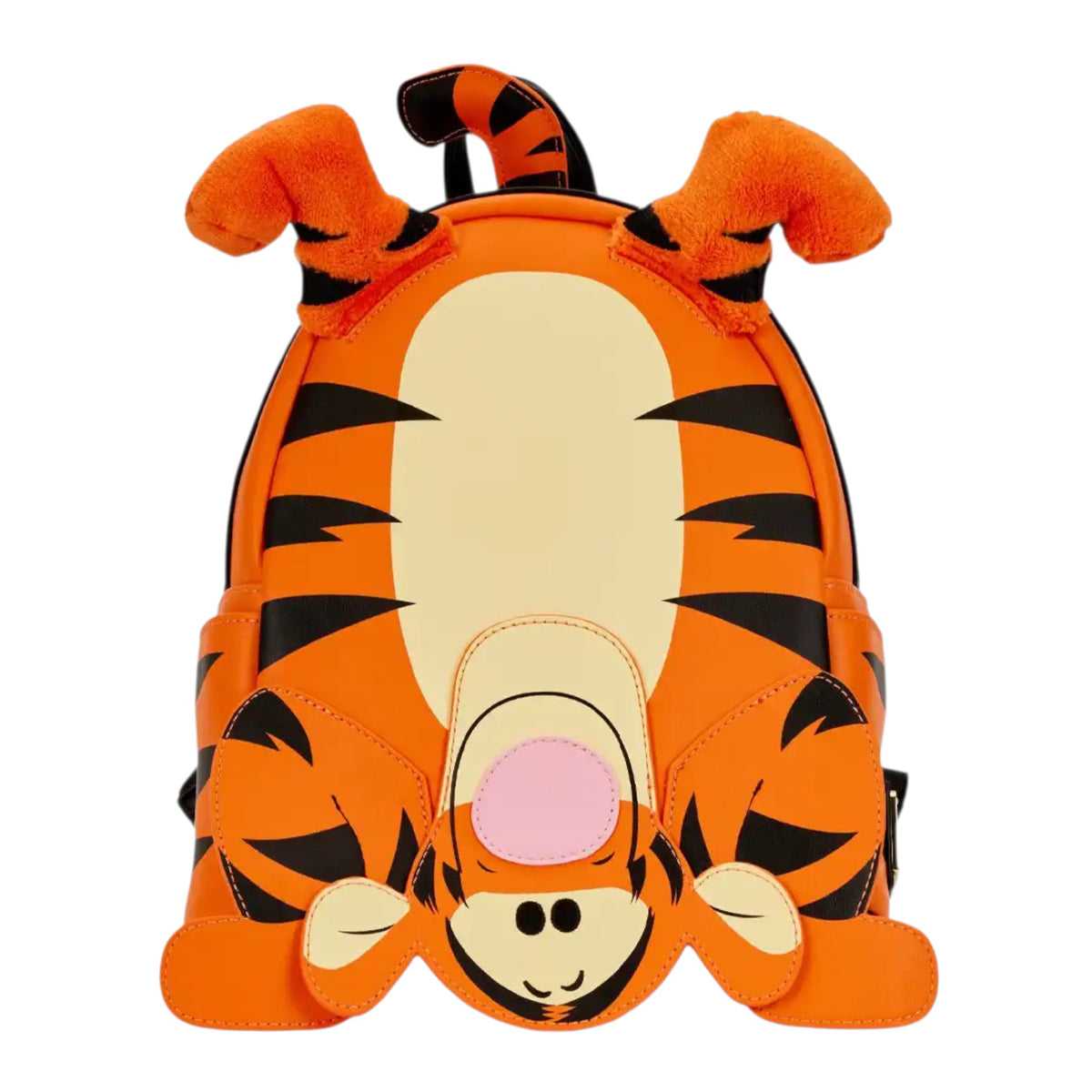 Loungefly Disney Winnie the Pooh Tigger Cosplay Mini Backpack in Upside down pose on a white background