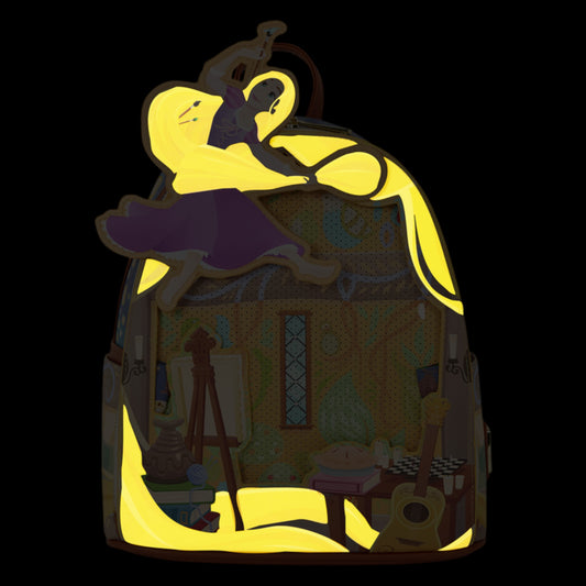 Loungefly New Tangled Rapunzel Glow Pin Trader Mini Backpack