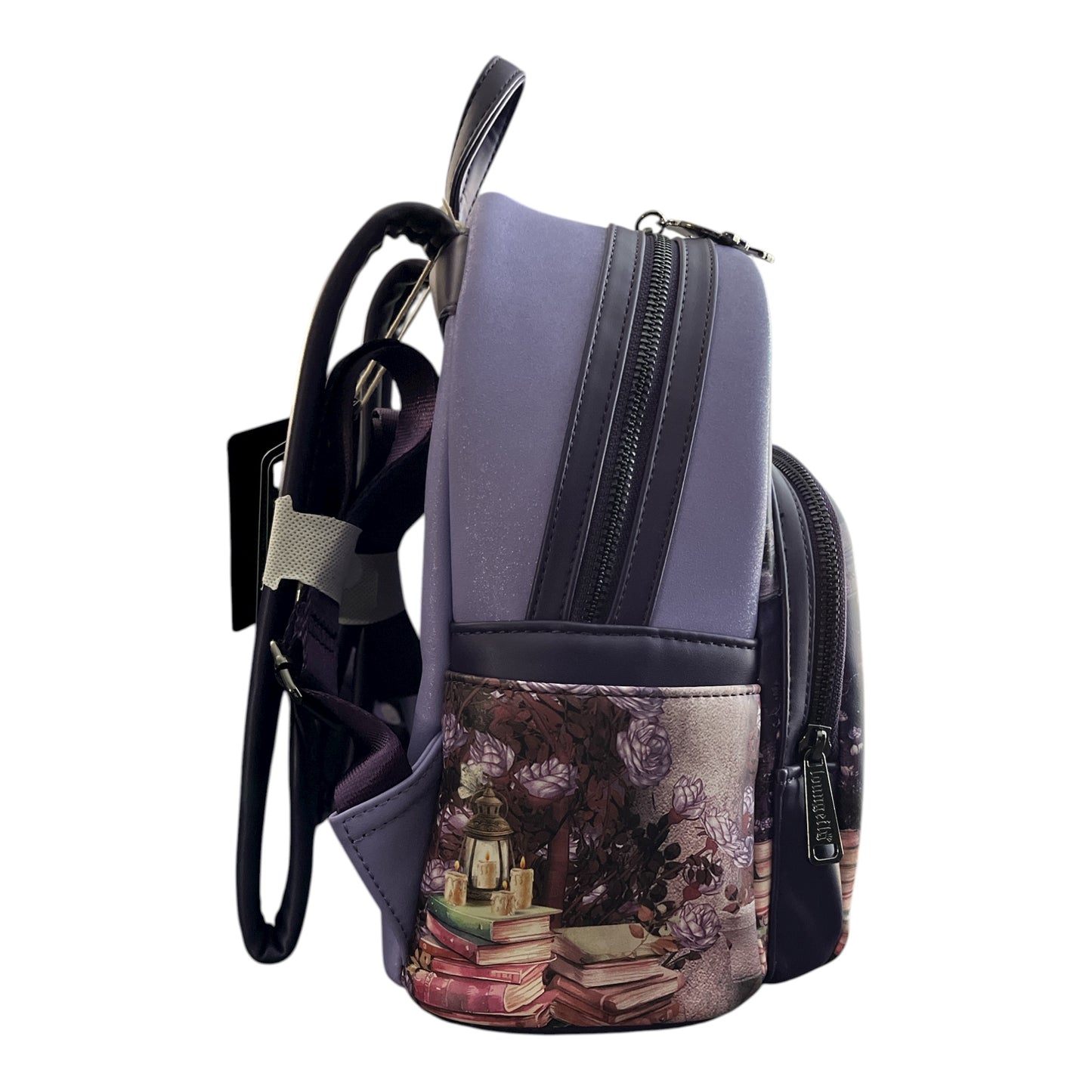 Dark Academia Backpack with floral design on a white background