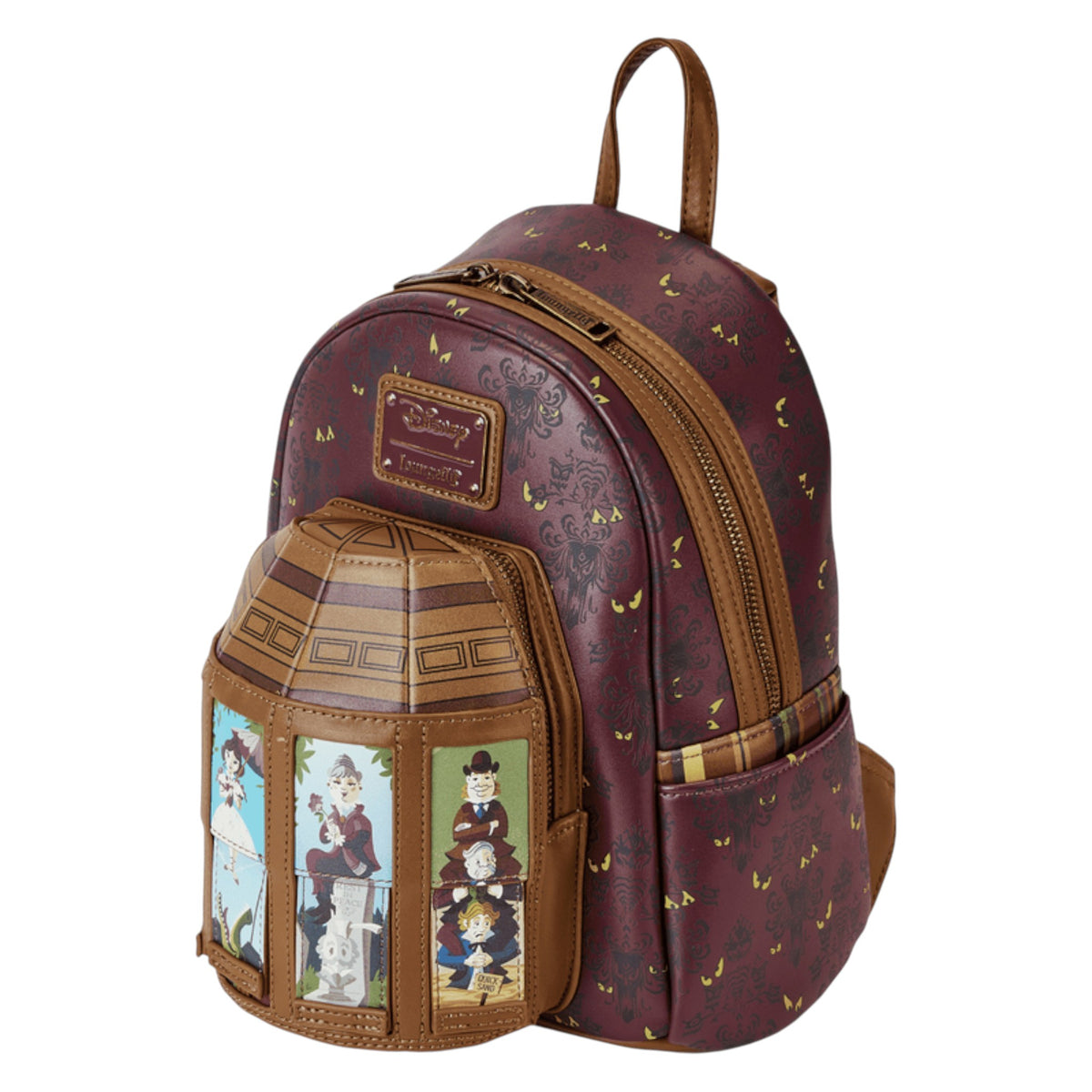 Loungefly Haunted Mansion Stretching Room Portraits Mini Backpack with Stretching Room Portraits design on a white background