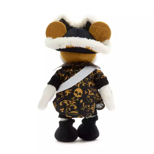 The Pirates of Caribbean inspired Mickey Mouse in a black outfit and white accents on a white background