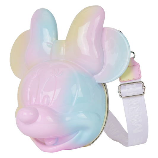 Pastel-colored minnie head with a white strap on a white background