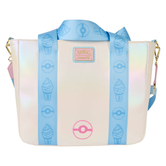 Loungefly Pokémon Iridescent Pikachu Tote Crossbody Bag with Coin Bag.