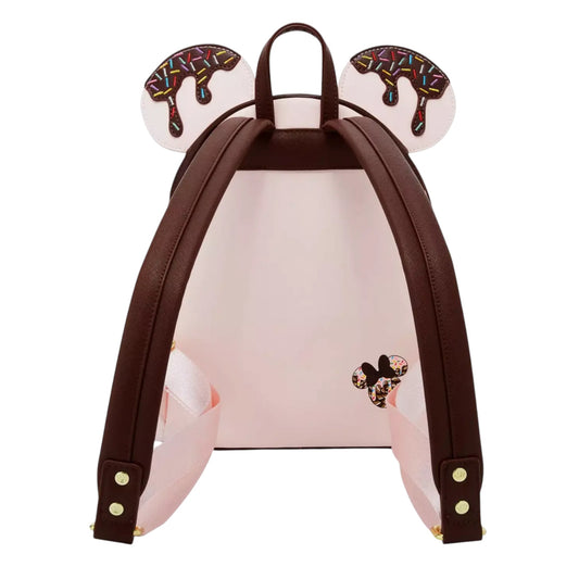 Backpack with sprinkle-themed ears on a white background