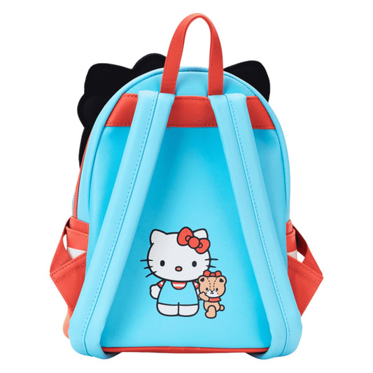 Blue backpack with Hello Kitty & Tiny Chum Bear design on a white background