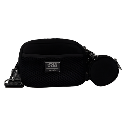 Black pouch with a 'Star Wars' logo on a white background