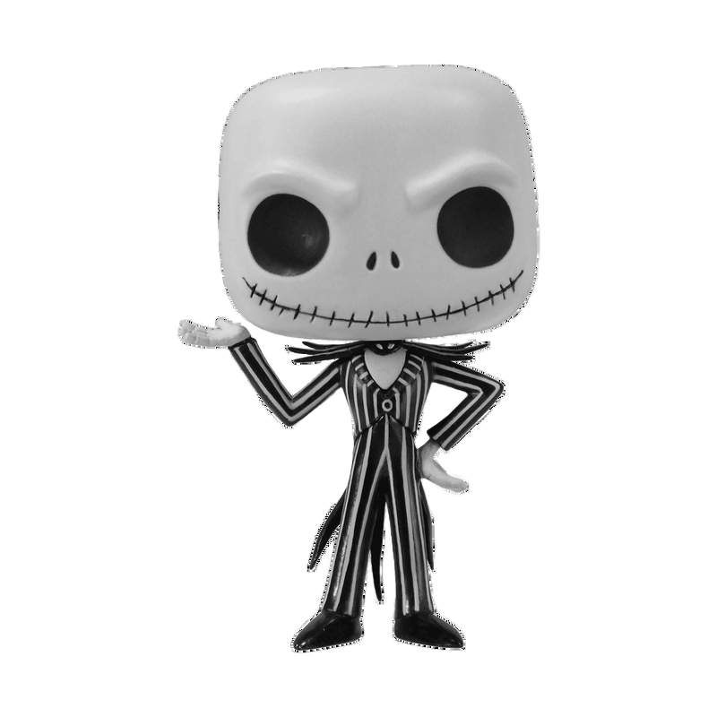 The Nightmare Before Christmas Jack Skellington figure in a suit on a transparent background