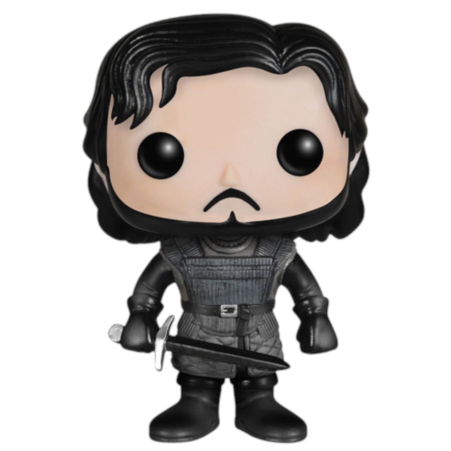 Funko Pop! vinyl figure of Jon Snow Castle Black with a sword on a white background