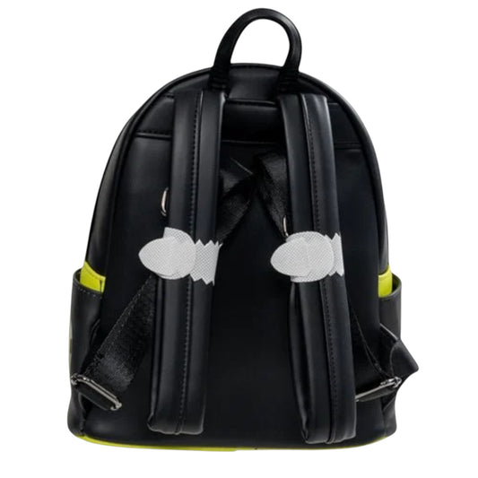 Black backpack on a white background