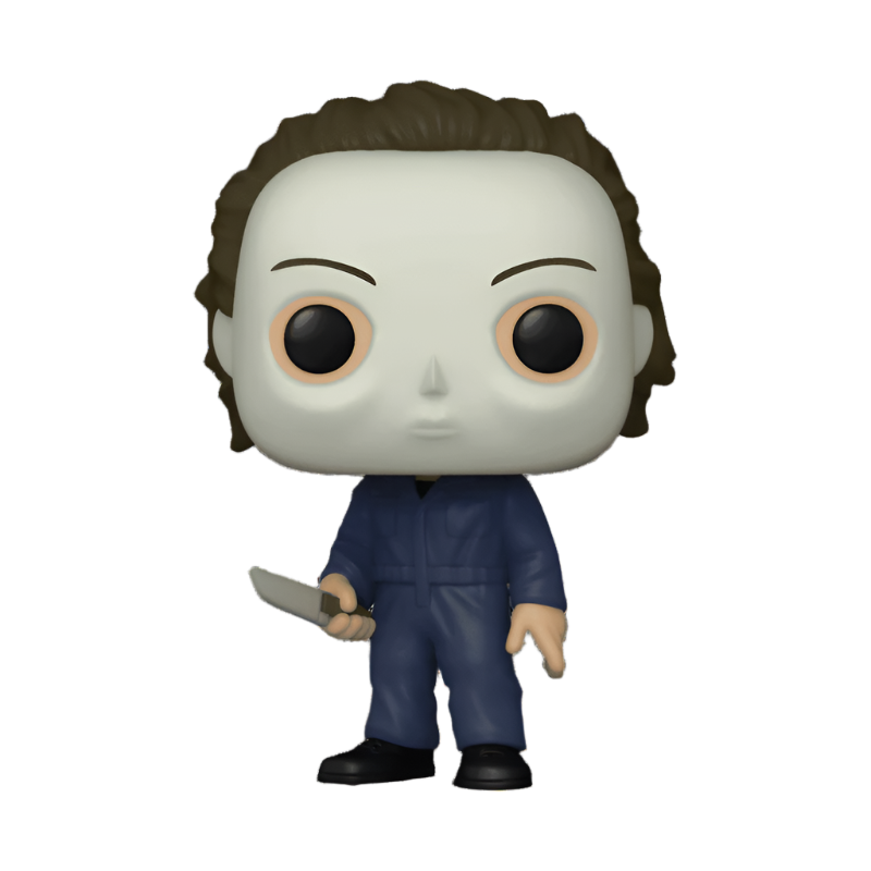 Funko Pop! vinyl figure of Michael Myers from Halloween in blue coveralls holding a knife on a white background