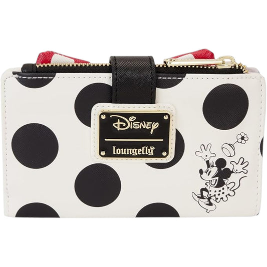 Minnie Mouse Rocks the Dots wallet with minnie mouse character design and Loungefly branding.