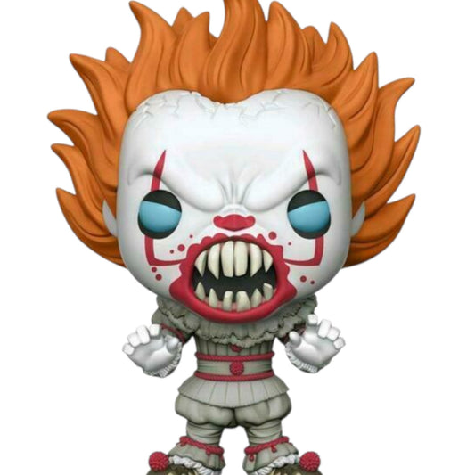 Funko Pop! vinyl figure of Pennywise with Teeth with orange hair and white face on a white background