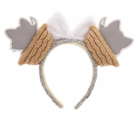 Headband with cat ears and knitted texture on a white background
