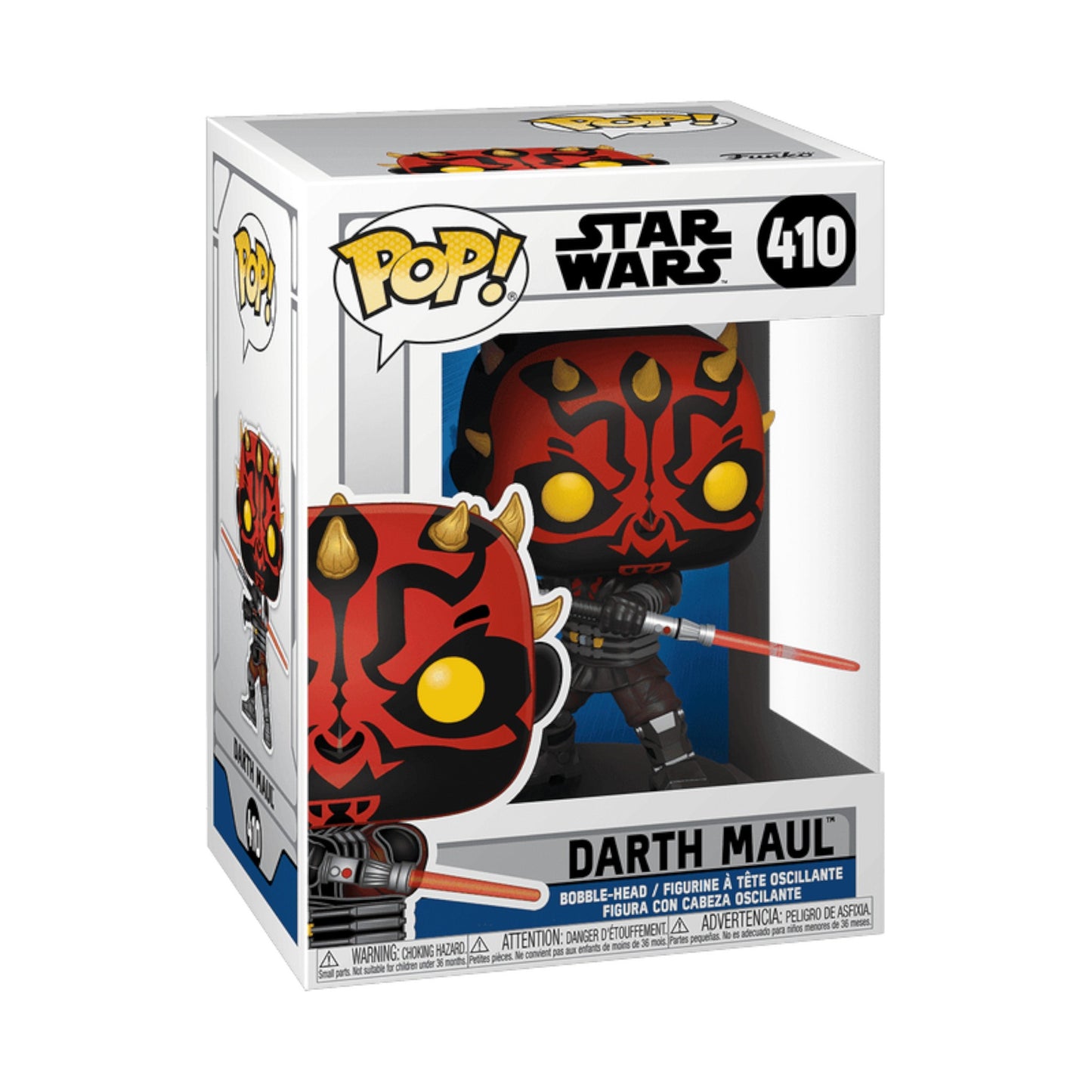 Funko Pop! Star Wars Darth Maul #410 Vinyl Figure in packaging on a white background