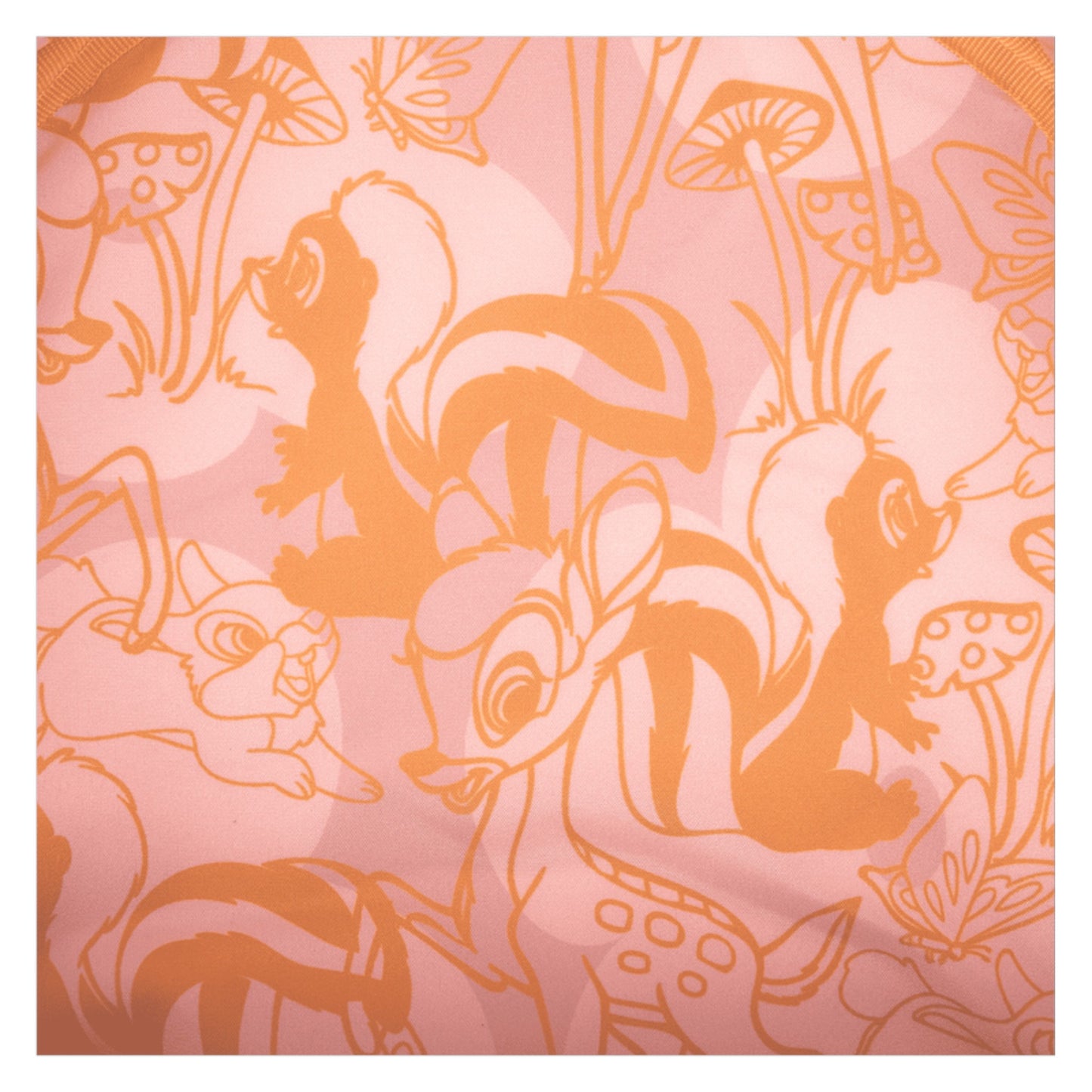 Pattern of Bambi, Flower, and Thumper on a pink background