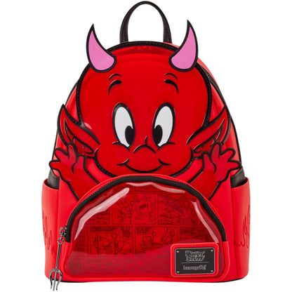 Red backpack with Casper The Friendly Ghost Hot Stuff design on a white background