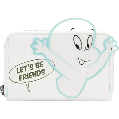 Casper the Friendly Ghost wallet with 'Let's Be Friends' text on a white background