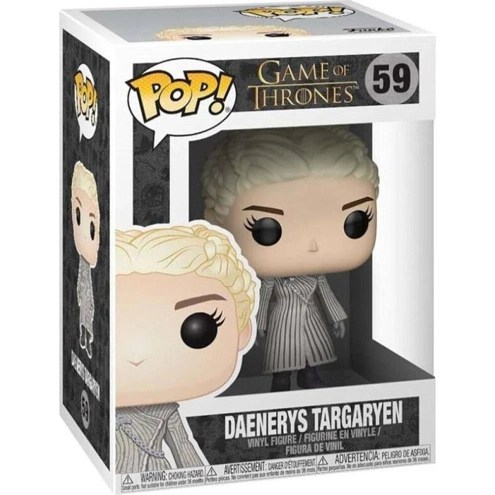 Funko Pop! vinyl figure packaging of Game of Thrones Daenerys Targaryen (White Coat) from Game of Thrones on a white background