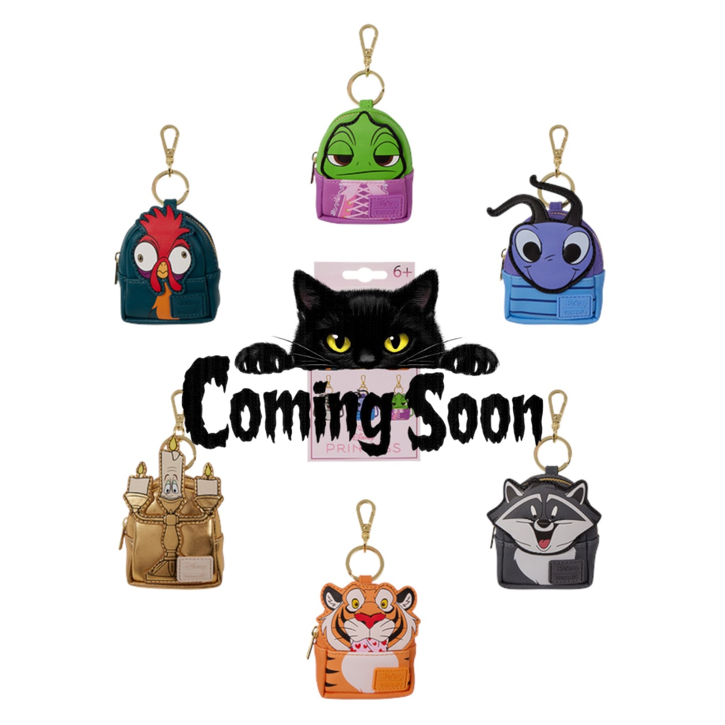 Loungefly New Disney Princess Sidekicks Cosplay Mystery Mini Backpack Keychain Charm