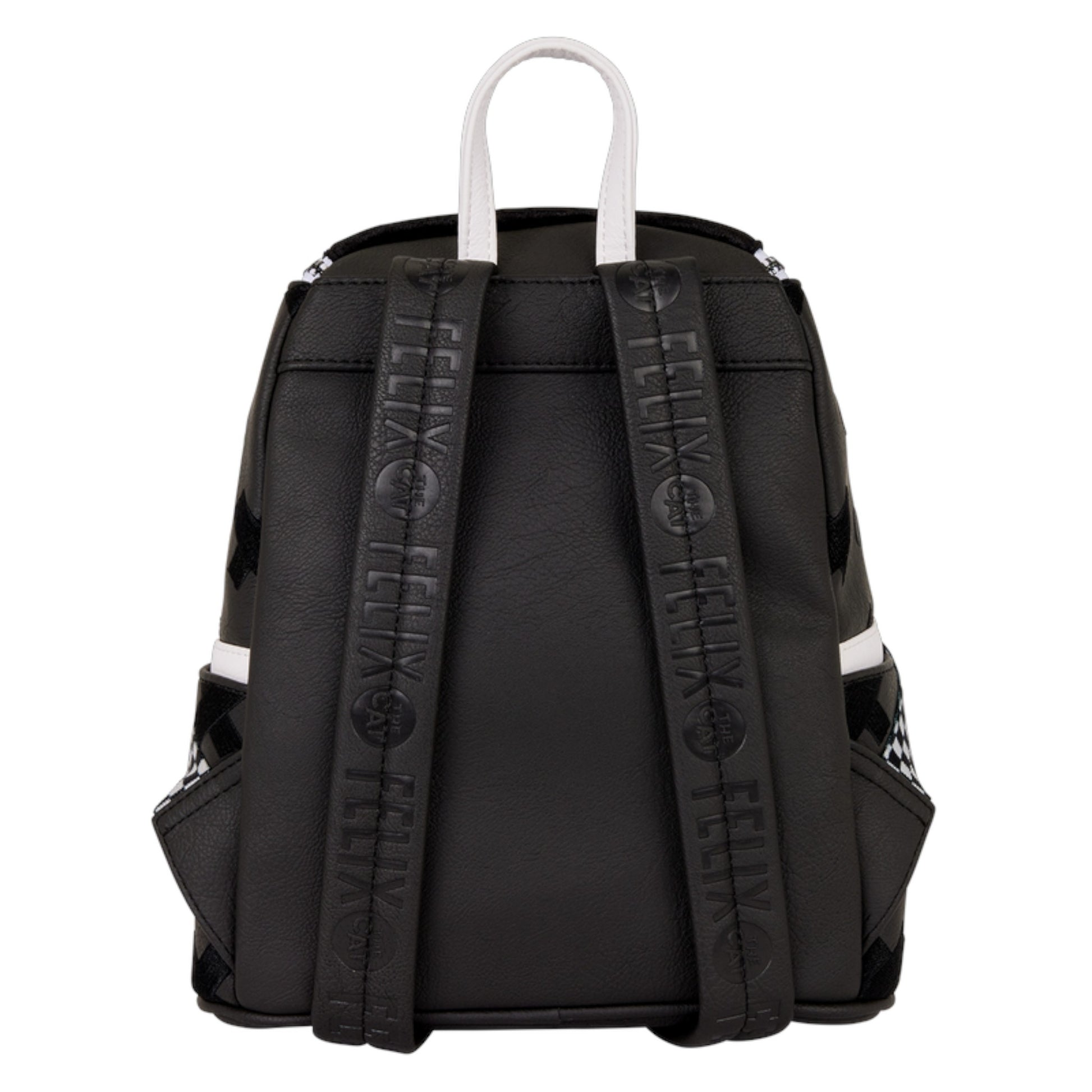 Black backpack with visible Felix text on straps against a white background