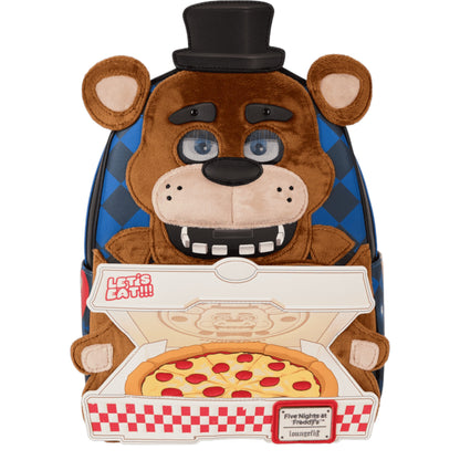 Five Nights at Freddy's Freddy Fazbear design and pizza box, featuring 'Five Nights at Freddy's' branding.