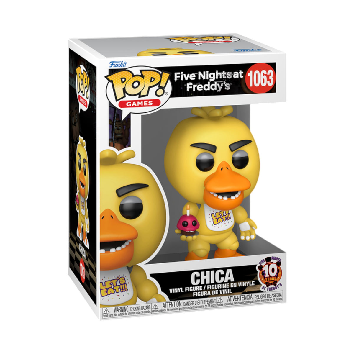 Funko Pop! Five Nights at Freddys 10th Anniversary Chica #1063 Vinyl Figure
