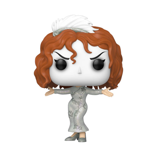 Funko Pop! vinyl figure of House of 1000 Corpses Baby Glitter with red hair and a white dress on a white background