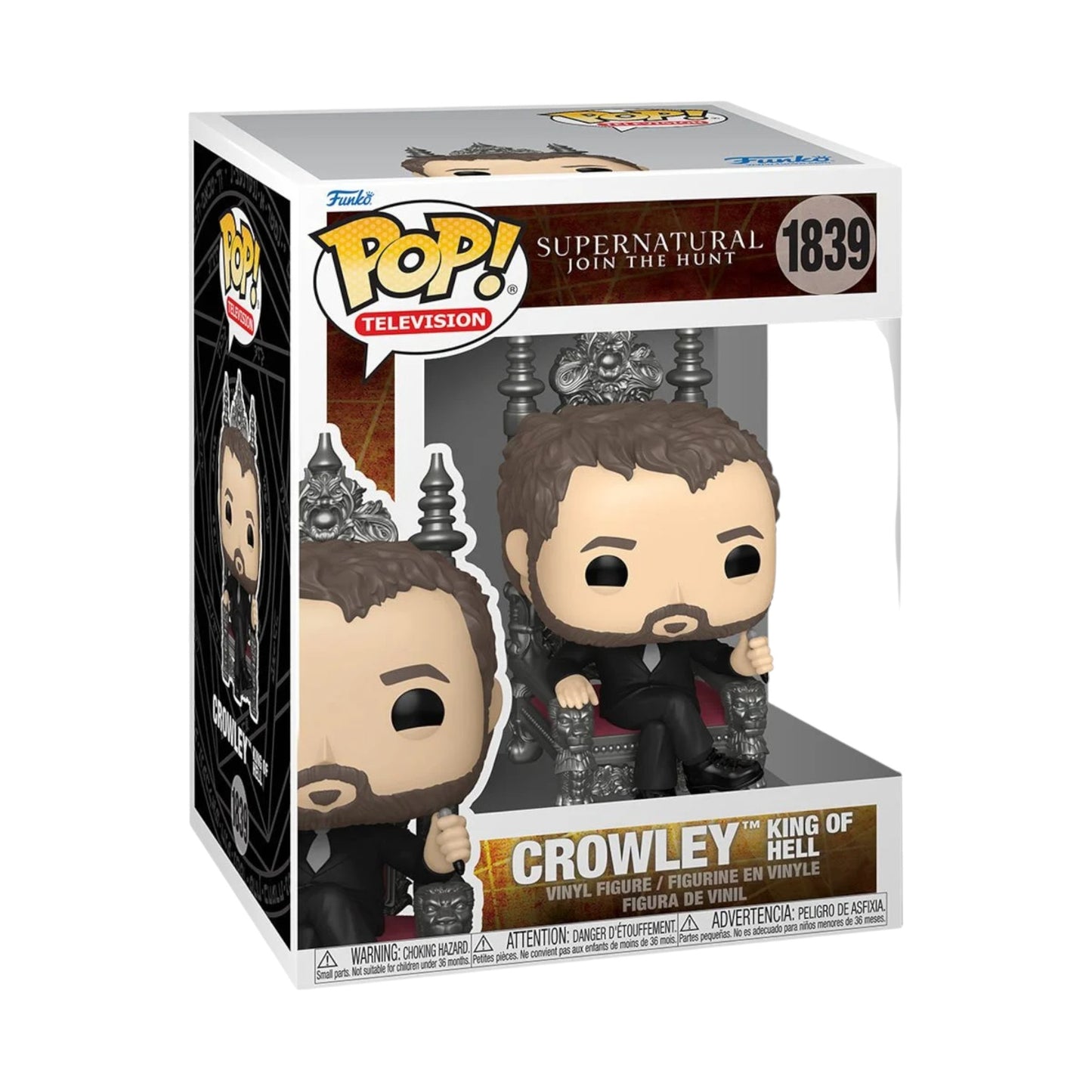 Funko Pop! vinyl figure packaging of Crowley King of Hell Throne from Supernatural