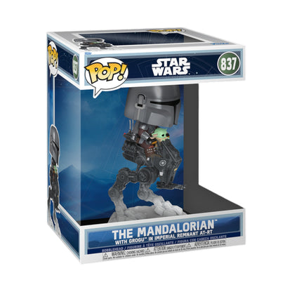 Funko Pop! Rides Deluxe The Mandalorian with Grogu in Imperial Remnant AT-RT #837 Vinyl Figure