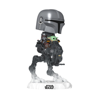 Funko Pop! Rides Deluxe The Mandalorian with Grogu in Imperial Remnant AT-RT #837 Vinyl Figure