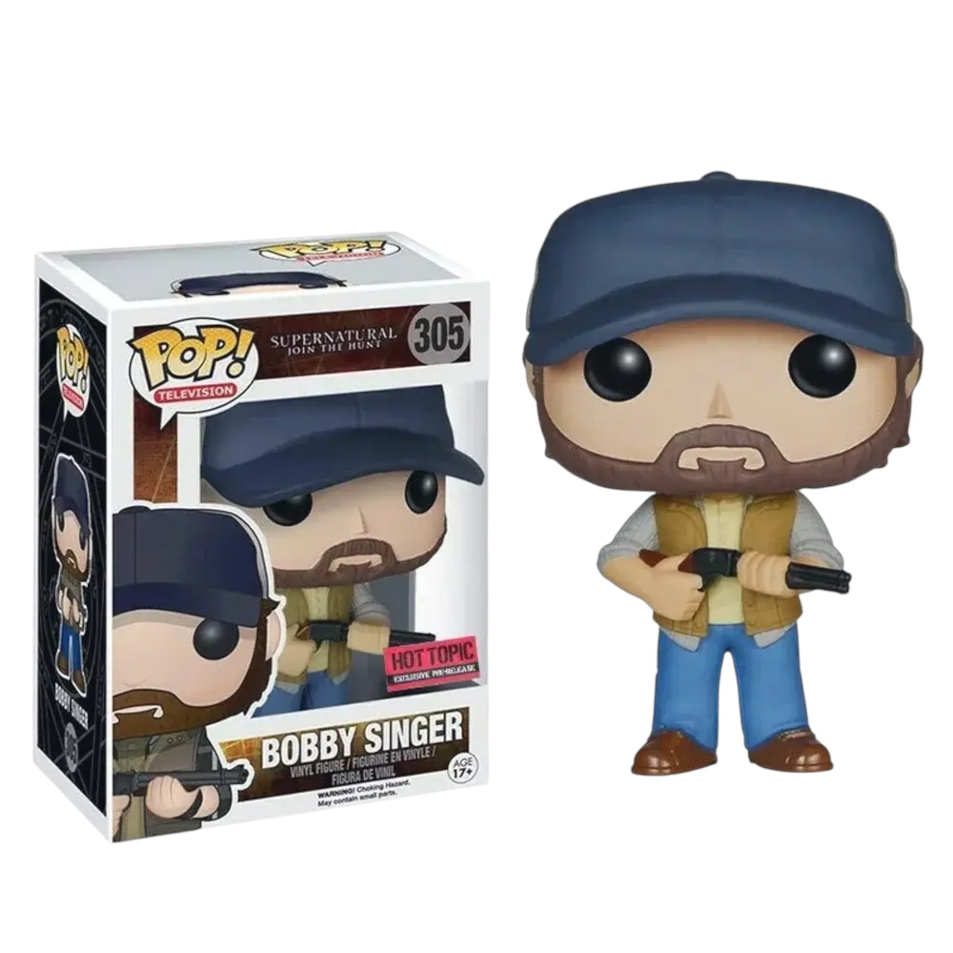Funko Pop! vinyl figure of Bobby Singer from Supernatural holding a rifle with packaging on a white background