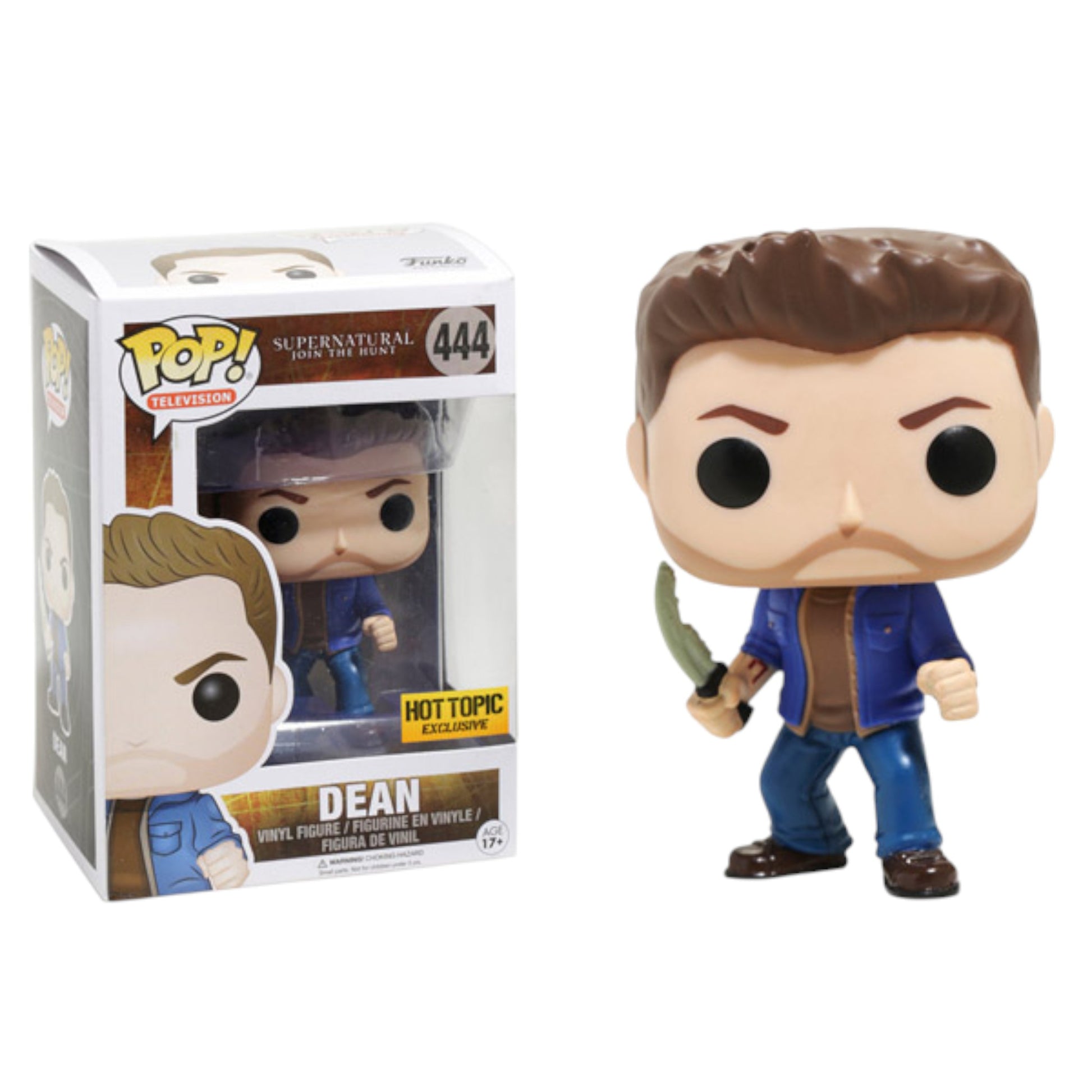 Funko Pop! vinyl figure of Dean Winchester from Supernatural holding the first Blade with packaging on a white background