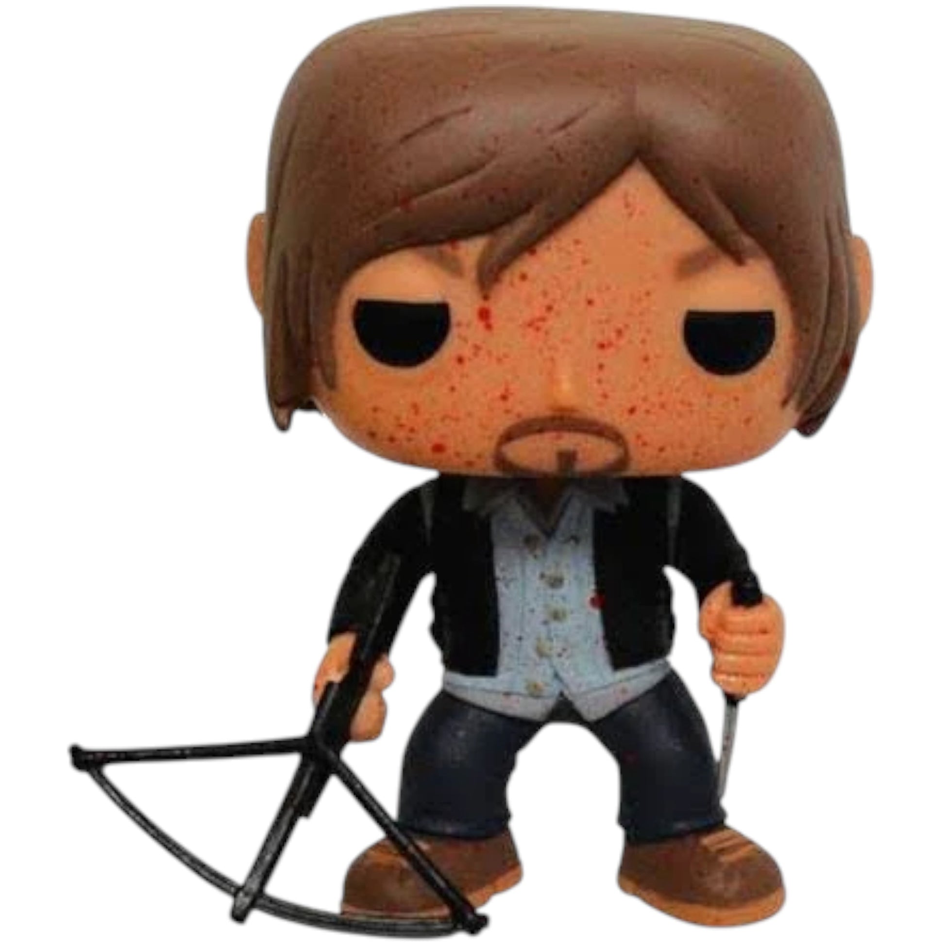 Funko Pop! vinyl figure Biker Daryl Dixon #96 (Bloody) holding a crossbow and a knife on a white background