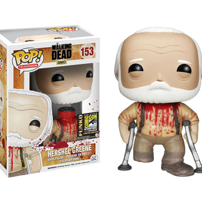Funko Pop! vinyl figure of Hershel Greene #153 (Headless) from The Walking Dead next to its packaging.