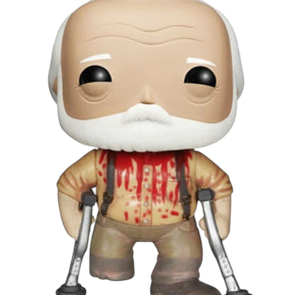 Funko Pop! vinyl figure of Hershel Greene #153 (Headless)  with a beard and suspenders on a white background