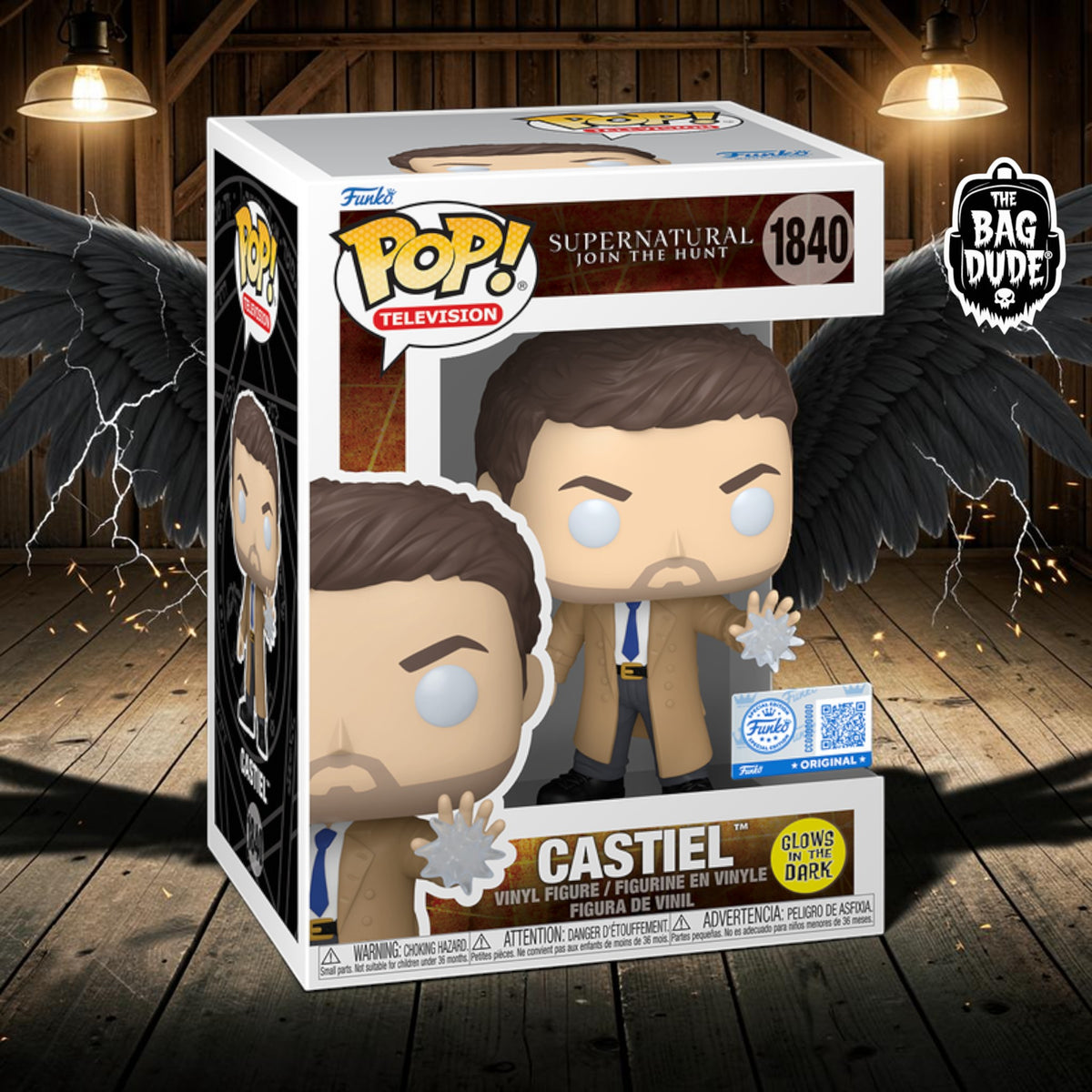 Funko Pop! Supernatural Castiel Special Edition Glow #1840 Vinyl Figure