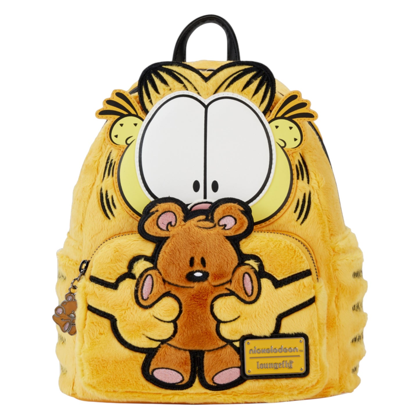 Plush Garfield and Pooky backpack on a white background