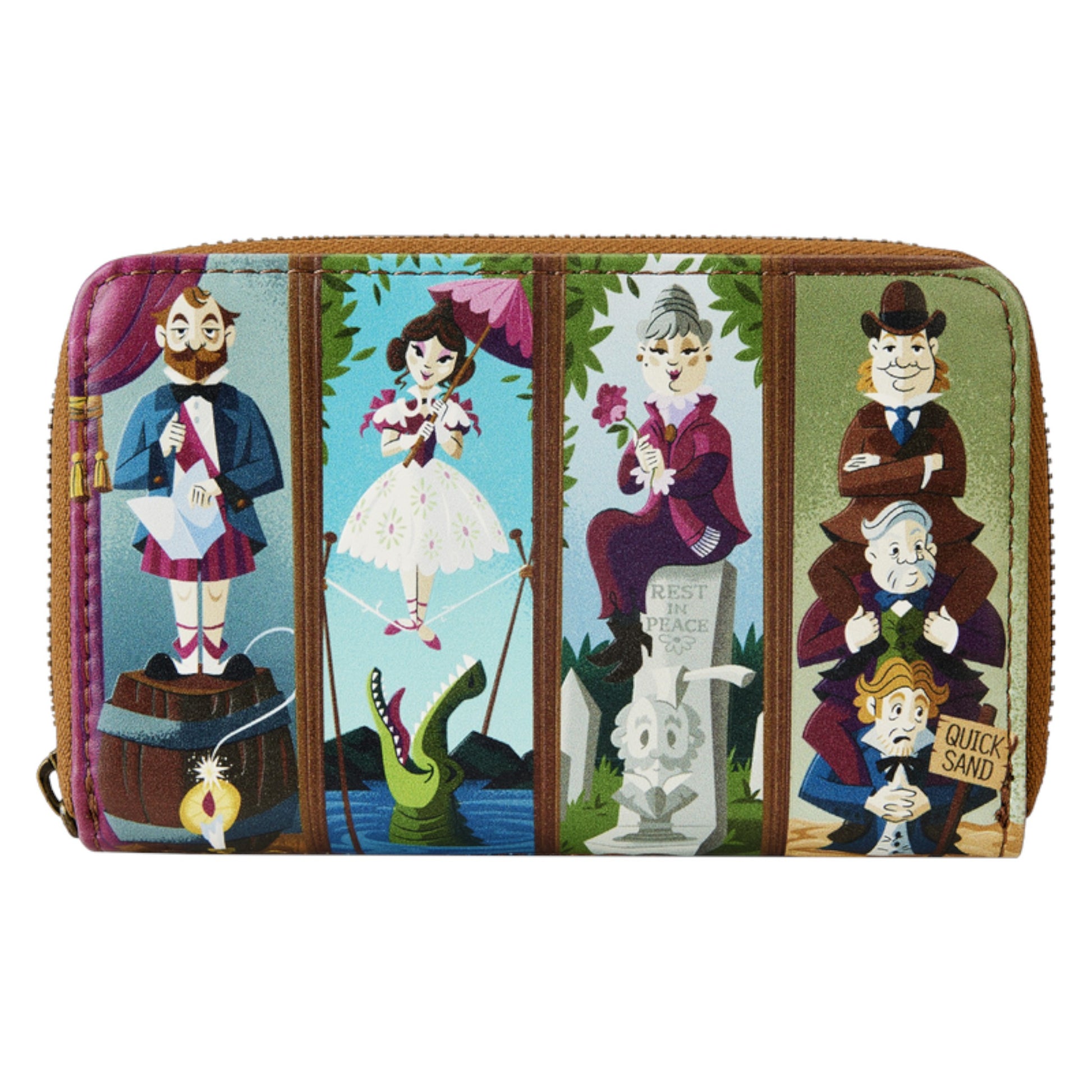 Front of Loungefly Haunted Mansion Stretching Room Portraits Wallet with  Stretching Room Portraits design on a white background