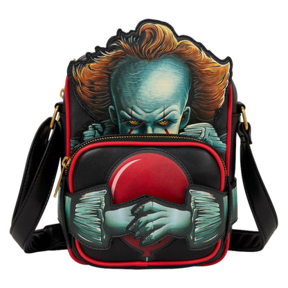 Crossbody bag with Pennywise clown design on a white background