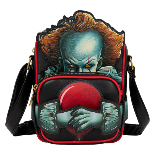 Crossbody bag with Pennywise clown design on a white background