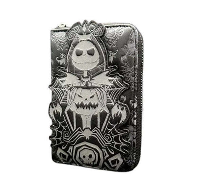 Wallet with a design of Jack Skellington with a pumpkin on a white background