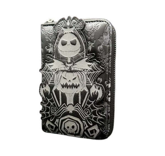 Wallet with a design of Jack Skellington with a pumpkin on a white background